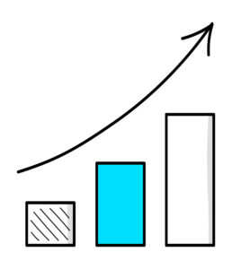 Steigendes Diagramm als Symbol für Umsatzsteigerung durch Marketing und SEO