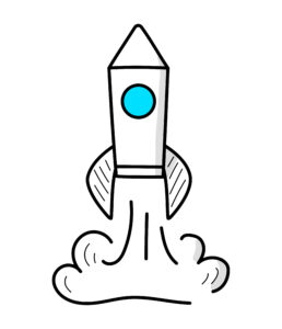 Raketenstart als Symbol für schnelle Umsetzung digitaler Projekte ohne Agenturaufwand